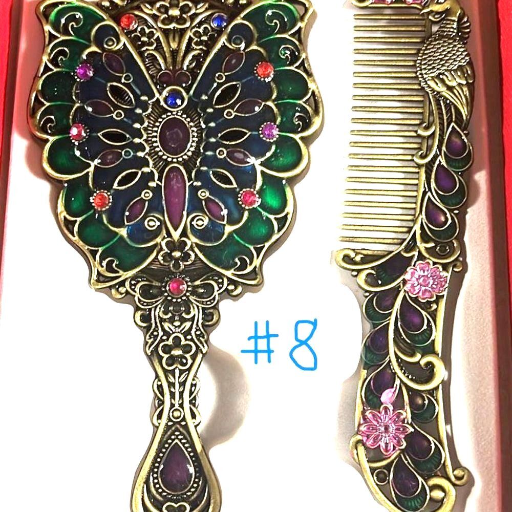 Beautiful Enamel Mirror & Comb Set -NIB - Multiple Styles Available- You… - Picture 8 of 9